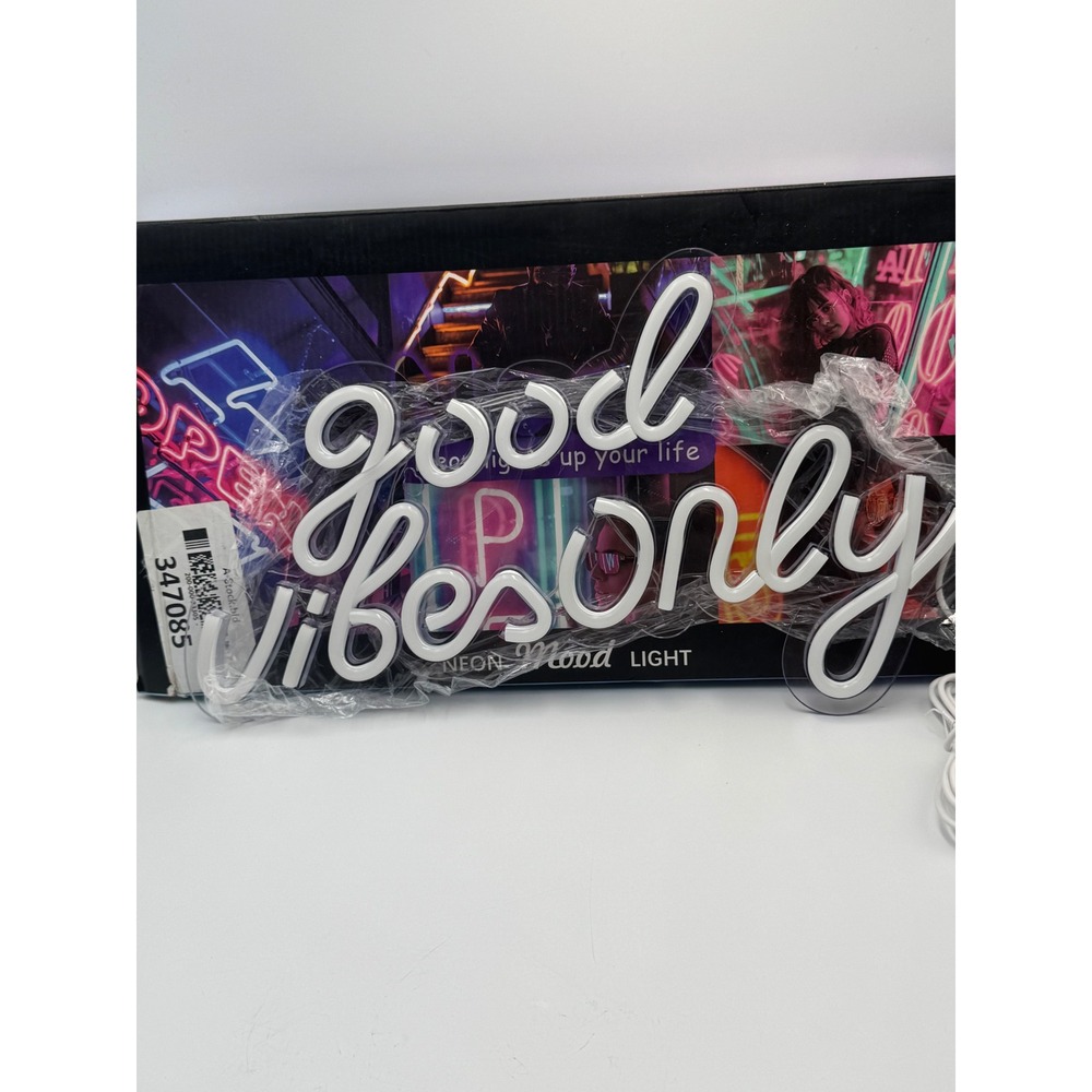 Good Vibes Only‎ Neon Mood Light USB Powered LED Wall Sign 16.8x10 Pink Decor